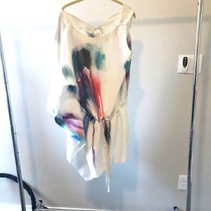 Nicole Miller assymetrical one shoulder silk dress